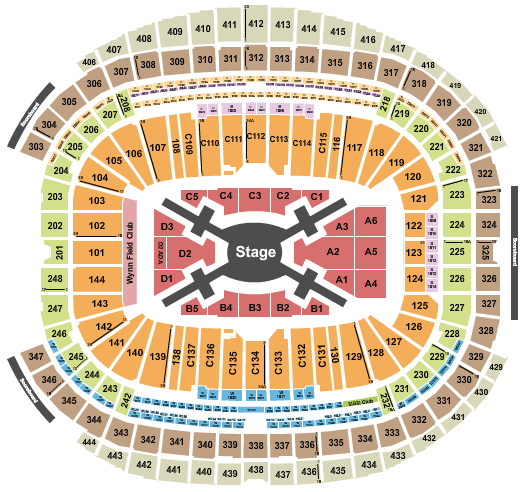 Allegiant Stadium BTS Seating Chart